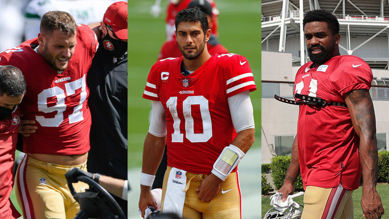 49ers QB Jimmy Garoppolo carted to locker room with ankle injury