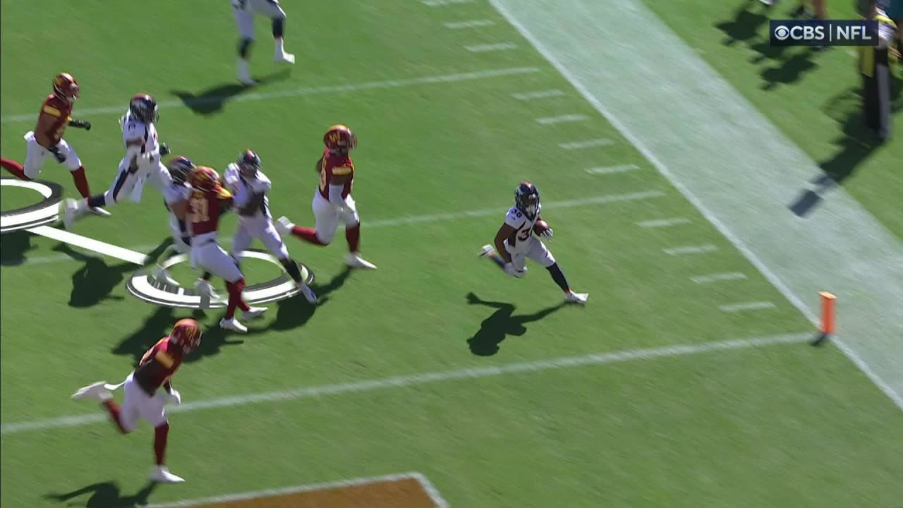 RB Jaleel McLaughlin turns screen pass into first career receiving  touchdown