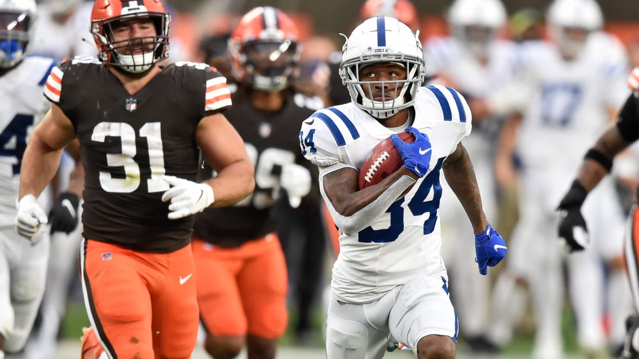 Isaiah Rodgers of the Indianapolis Colts scores a touchdown on a