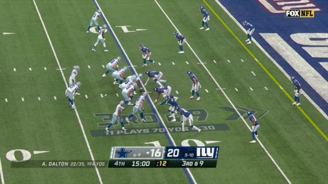 New York Giants' defense holds strong with fourth sack on Dallas Cowboys quarterback Andy Dalton