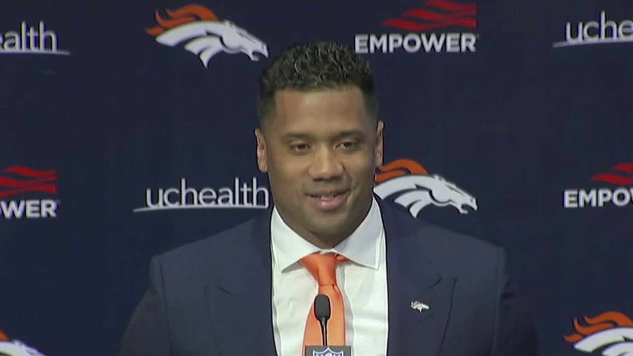 Denver Broncos quarterback Russell Wilson gives extended thank you