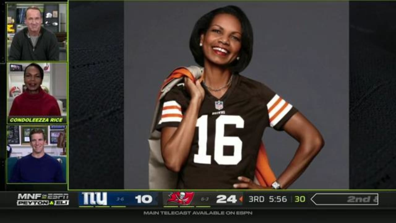 Best of Former United State Secretary of State Condoleezza Rice with Peyton  Manning and Eli Manning bros on 'Monday Night Football'