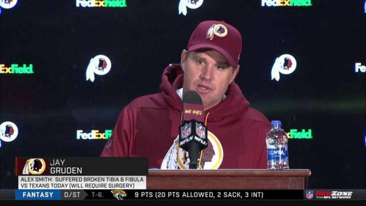 Jay Gruden: Redskins' Alex Smith 'Recovering Nicely' from Gruesome