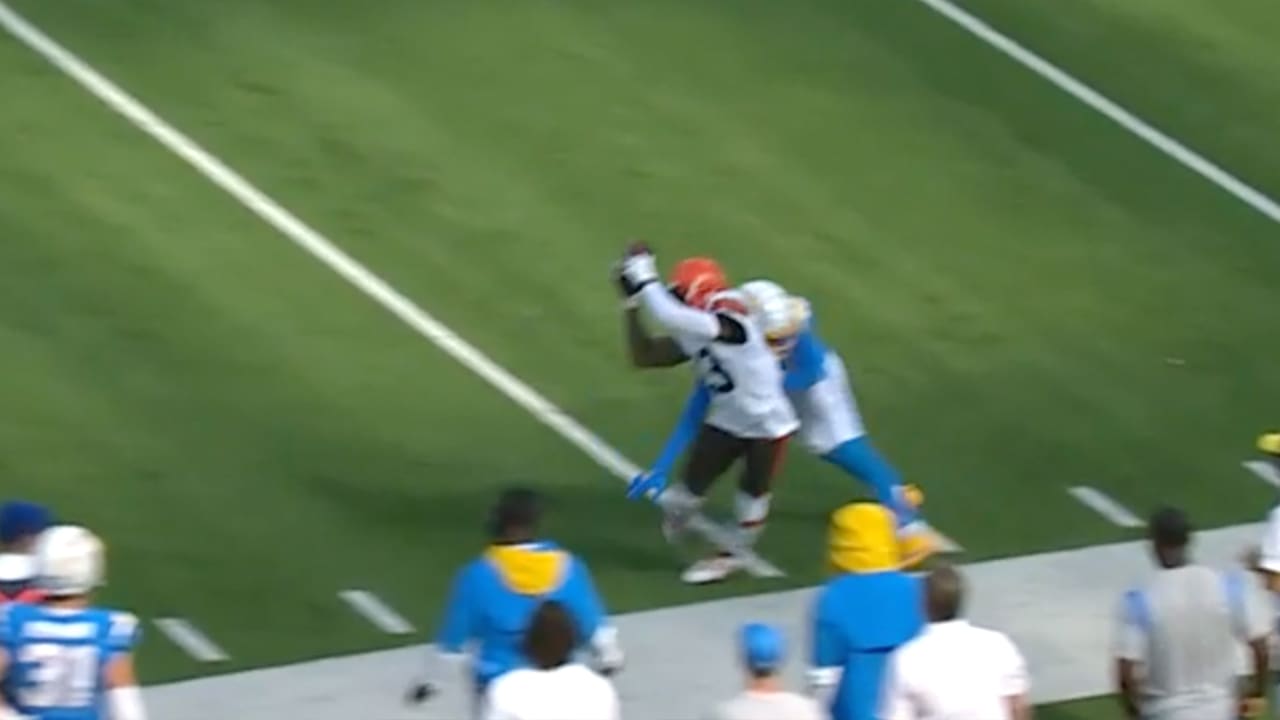 October 10, 2021 Cleveland Browns wide receiver Odell Beckham Jr. (13) in  action during the NFL game between the Los Angeles Chargers and the  Cleveland Browns at SoFi Stadium in Inglewood, California.