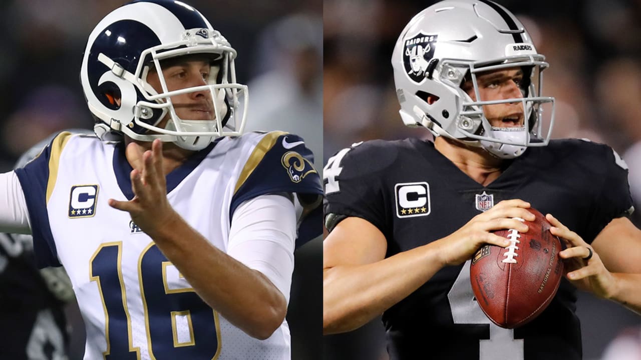Jared Goff rises, while Derek Carr stumbles to begin Gruden era
