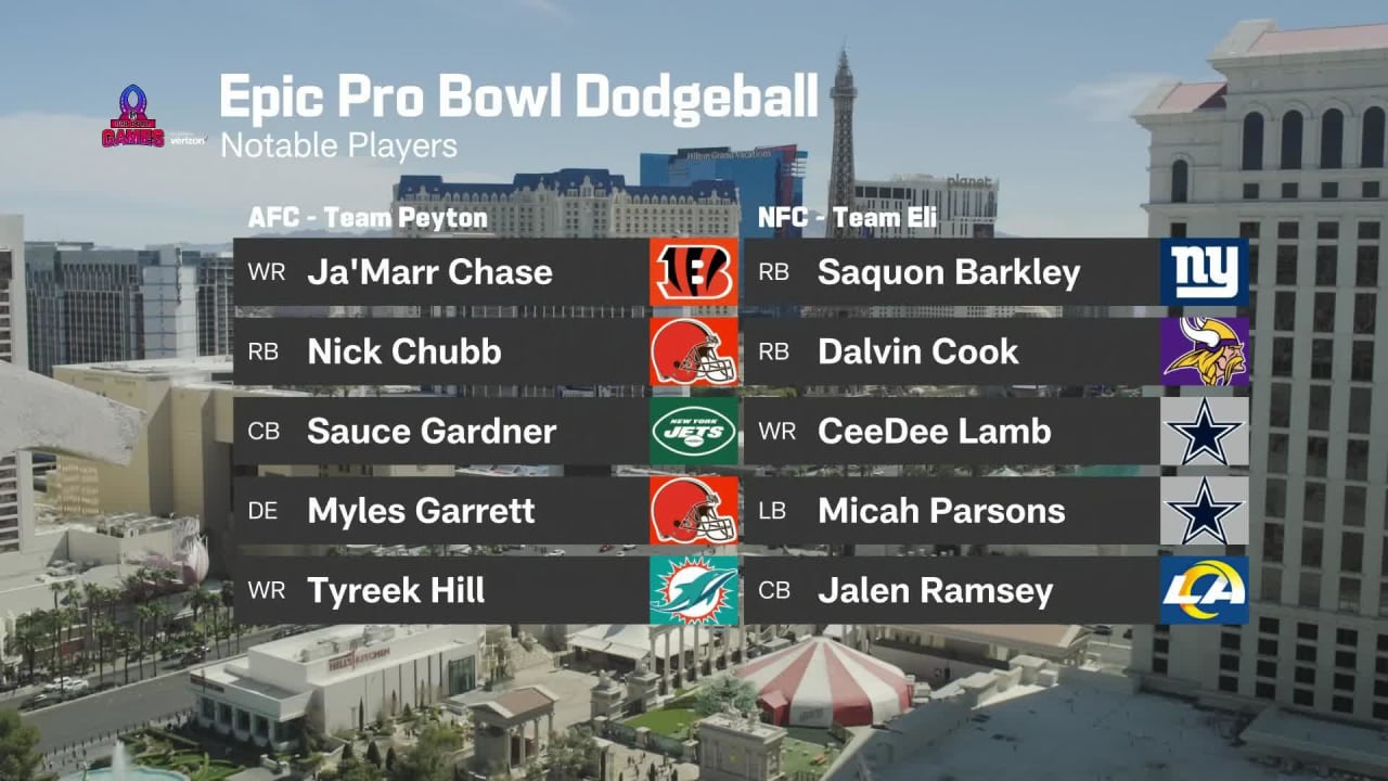Revealing AFC, NFC rosters for Epic Dodgeball event at Pro Bowl Games in  2023