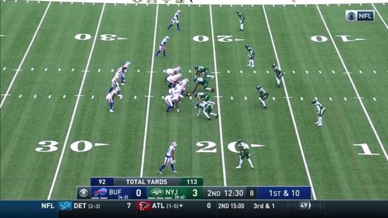 New York Jets linebacker Neville Hewitt HAMMERS Buffalo Bills tight end Reggie Gilliam after 15