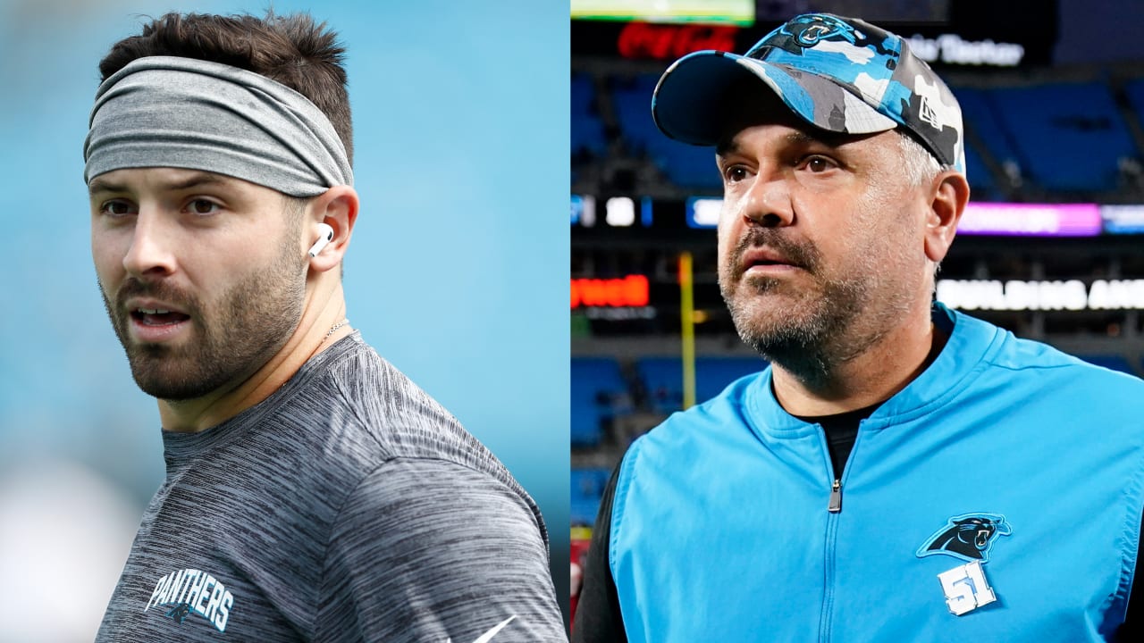 Panthers HC Matt Rhule on if he'll bench Baker Mayfield: 'I don't think it's right to speak on it right now'