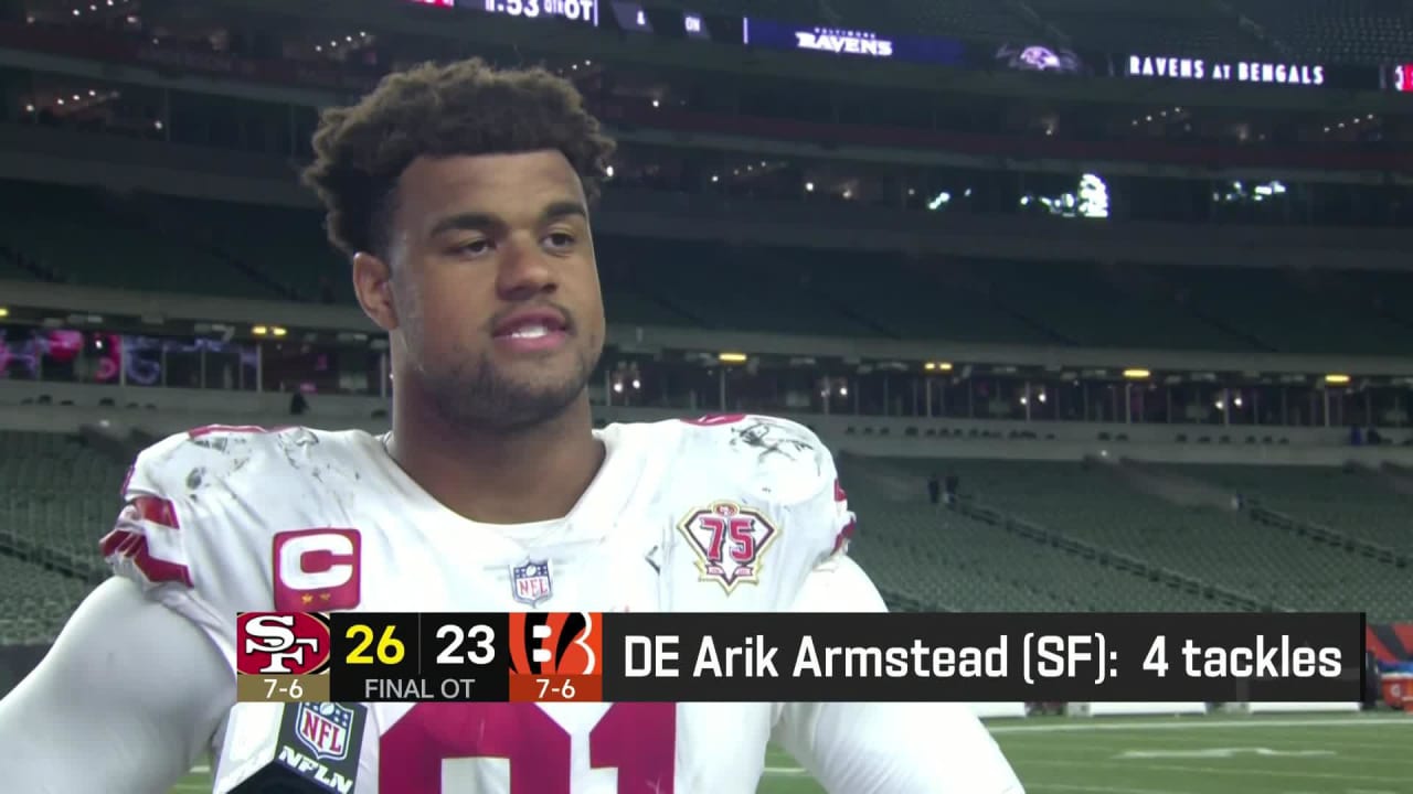 San Francisco 49ers defensive end Arik Armstead describes 'relentless'  effort 49ers showed vs. Bengals