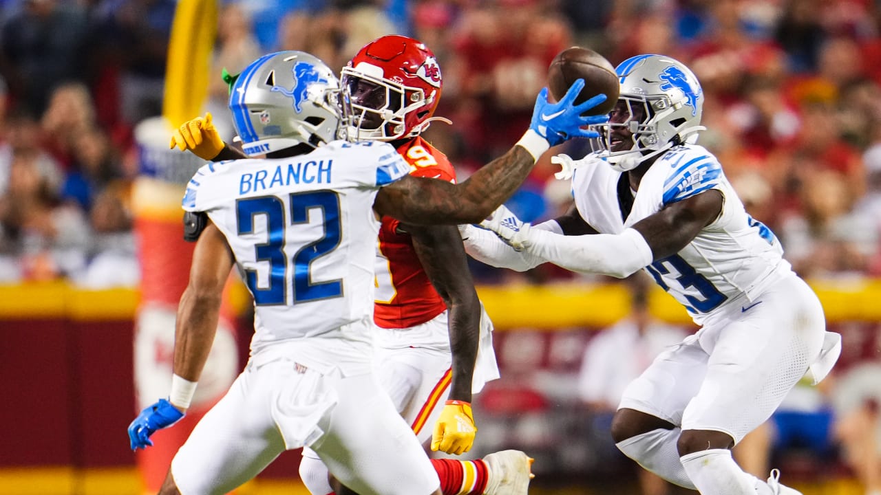 Can't-Miss Play: Detroit Lions safety Brian Branch pick-sixes Kansas City  Chiefs quarterback Patrick Mahomes after Kadarius Toney's drop