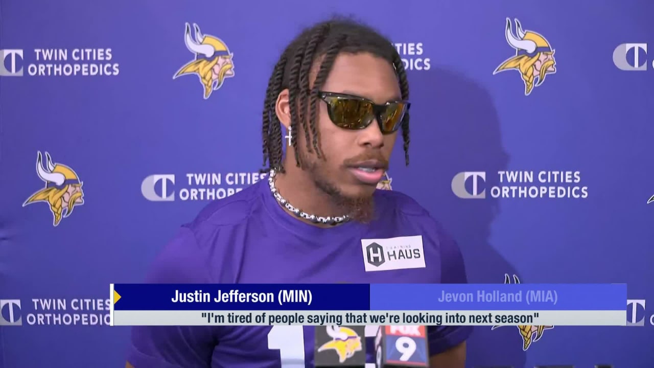 Vikings receiver Justin Jefferson 'tired' of trade talk but team