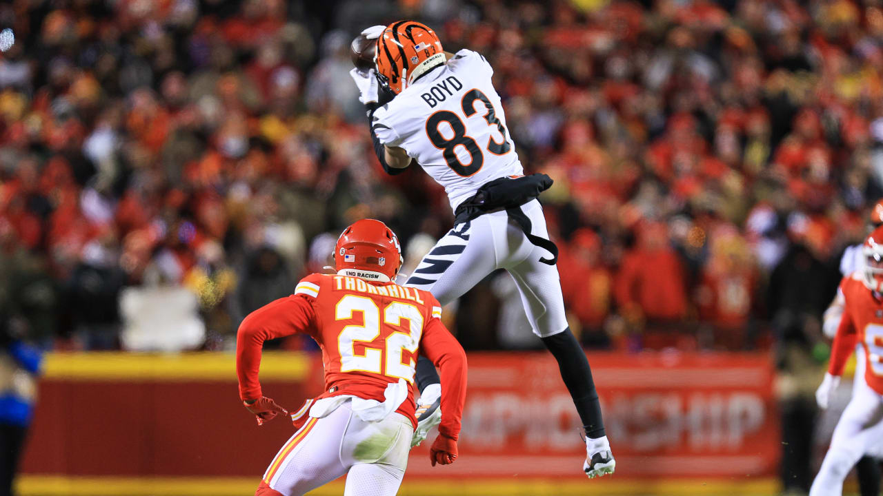 Cincinnati Bengals wide receiver Tyler Boyd (83) runs after a catch during  an NFL football game, Sunday, Sept. 26, 2021 in Pittsburgh. (AP Photo/Matt  Durisko Stock Photo - Alamy