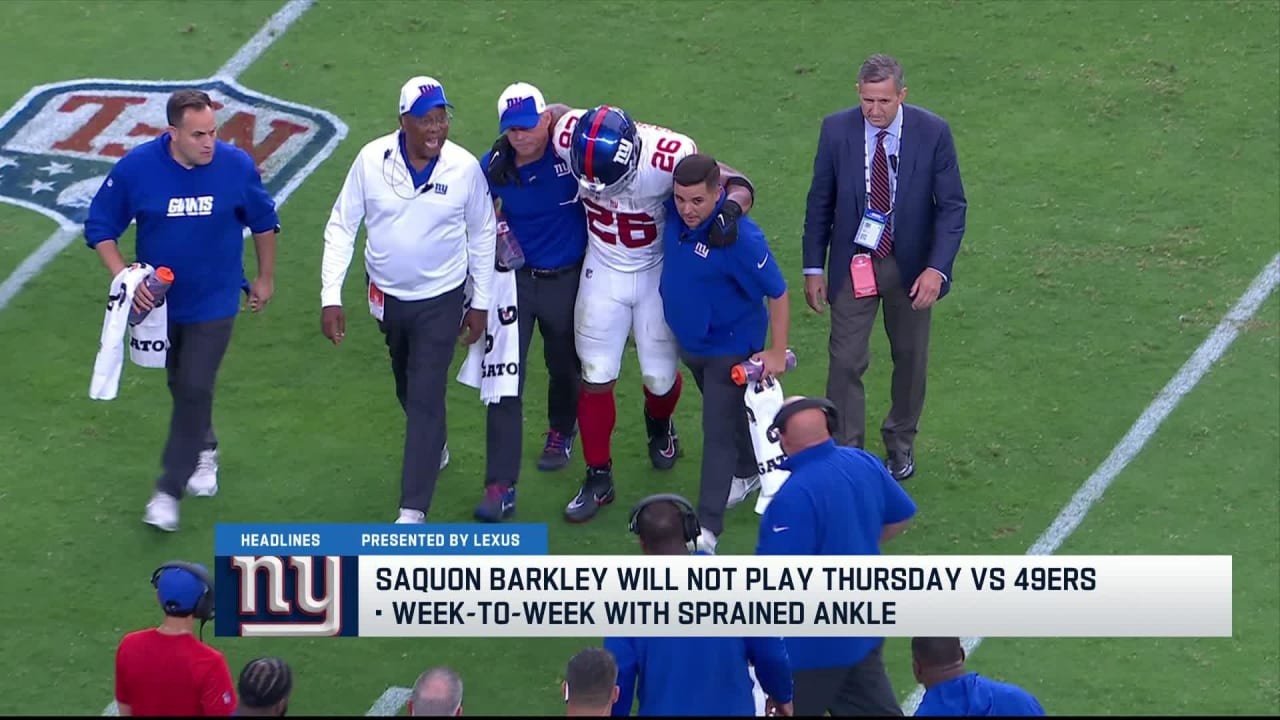 Saquon Barkley injury update: Giants RB 'a stretch' to play in Week 3 on  TNF vs. 49ers - DraftKings Network