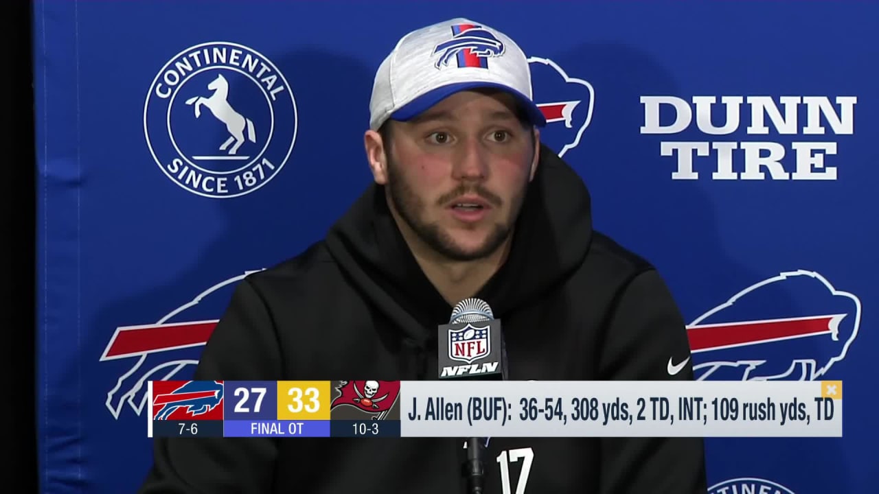 Buffalo Bills Quarterback Josh Allen Reacts To Week 14 Loss To Bucs