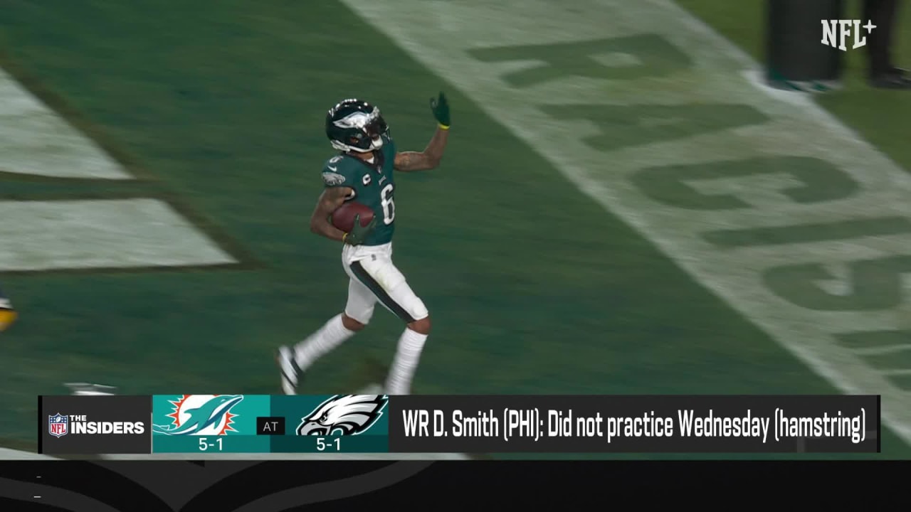 Injury updates on Philadelphia Eagles wide receiver DeVonta Smith