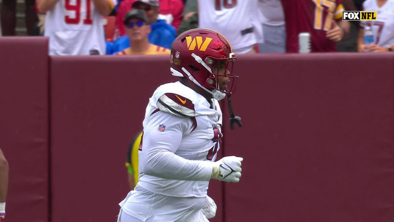 Defensive end Montez Sweat initiates key fumble for Washington