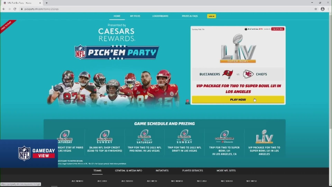 NFL GameDay View Caesers Pickem Party