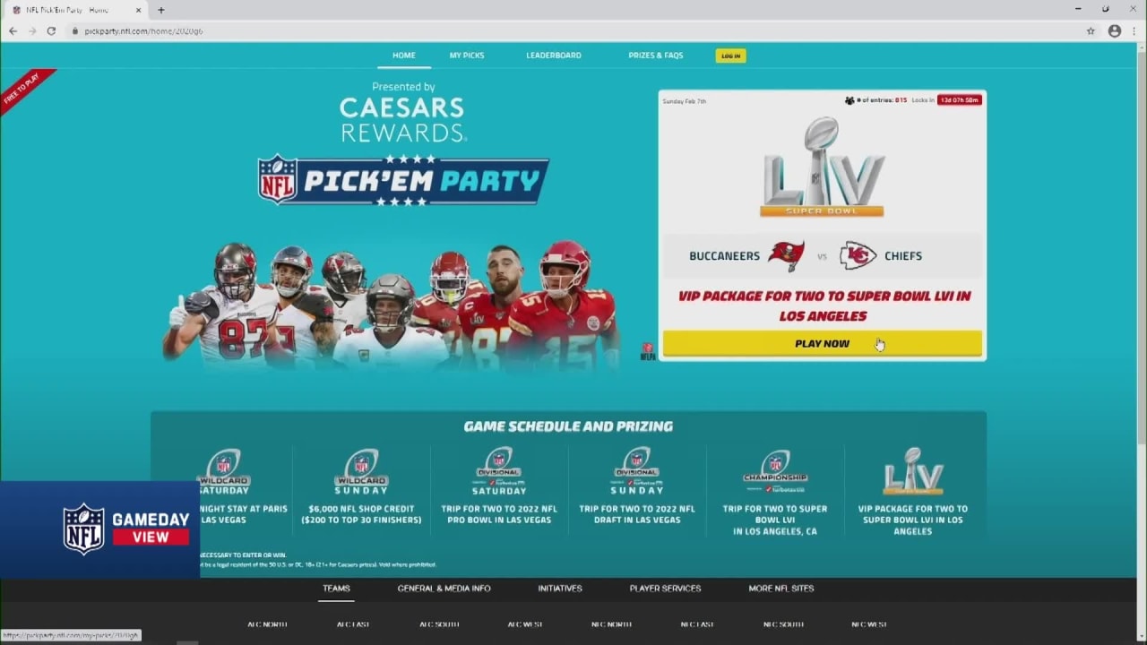 NFL GameDay View': Caeser's Pick'em Party