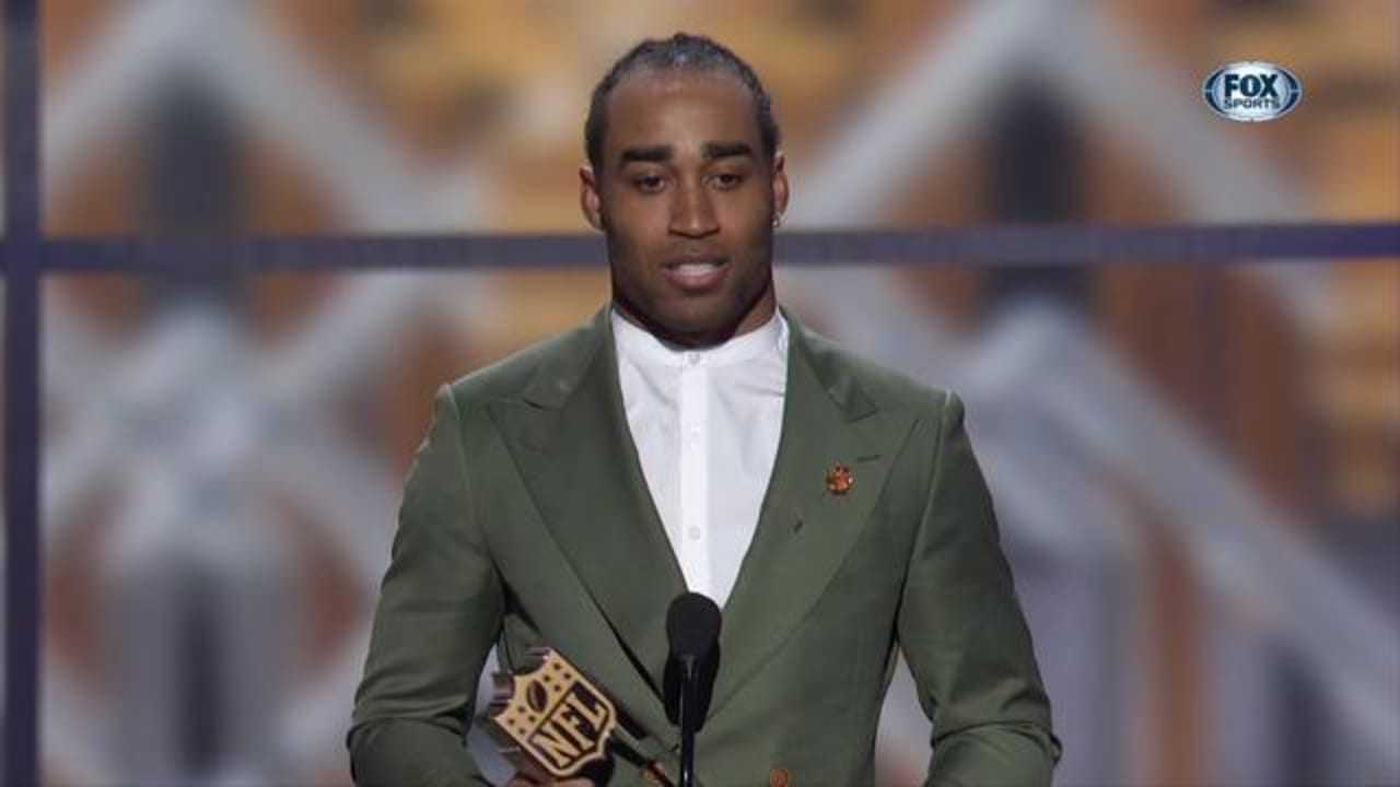 Stephon Gilmore reacts to being named NFL Defensive Player of the