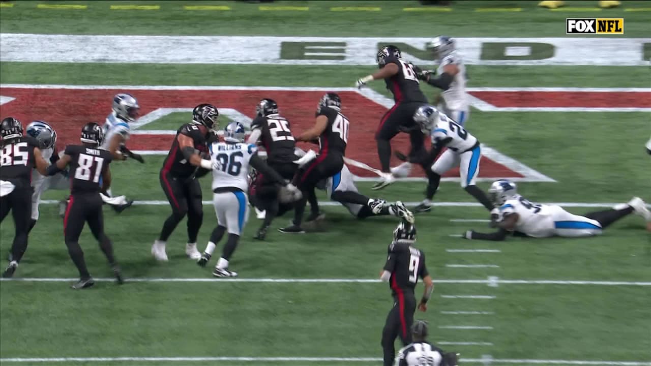 Atlanta Falcons running back Tyler Allgeier punches it in for his second TD of game