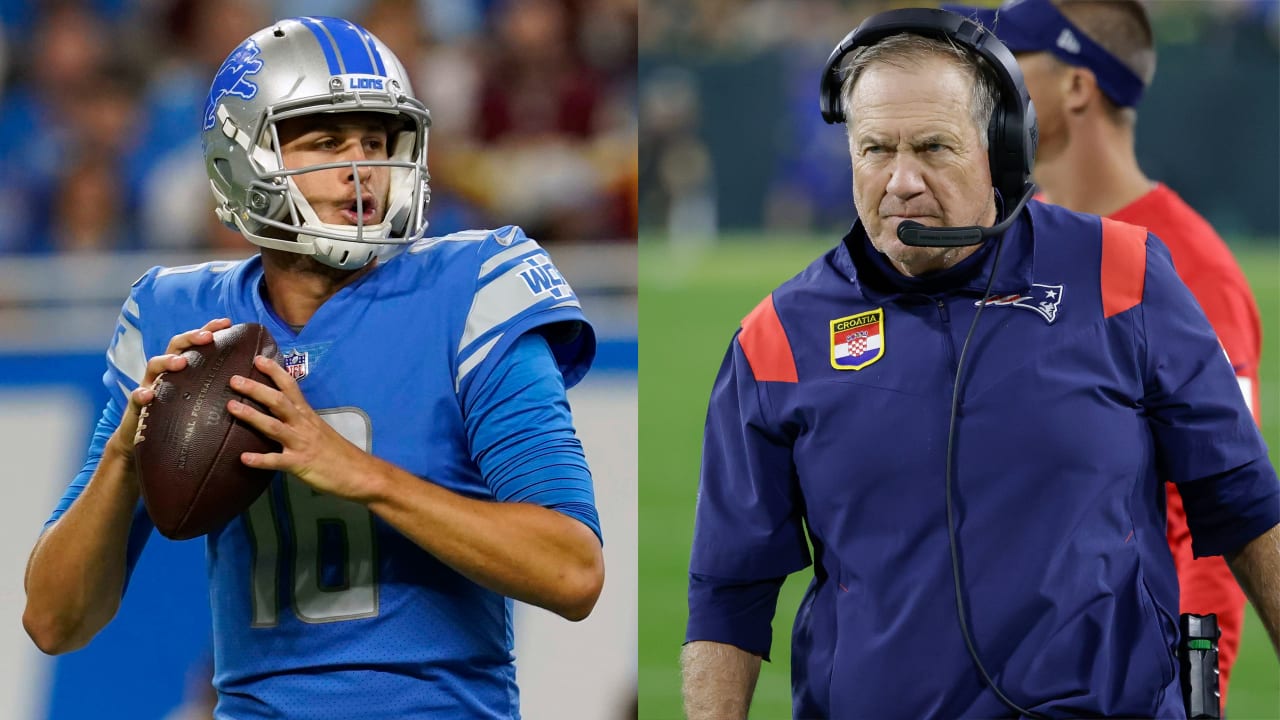 Jared Goff aims to put Lions on winning path against familiar foe in Bill Belichick, Patriots