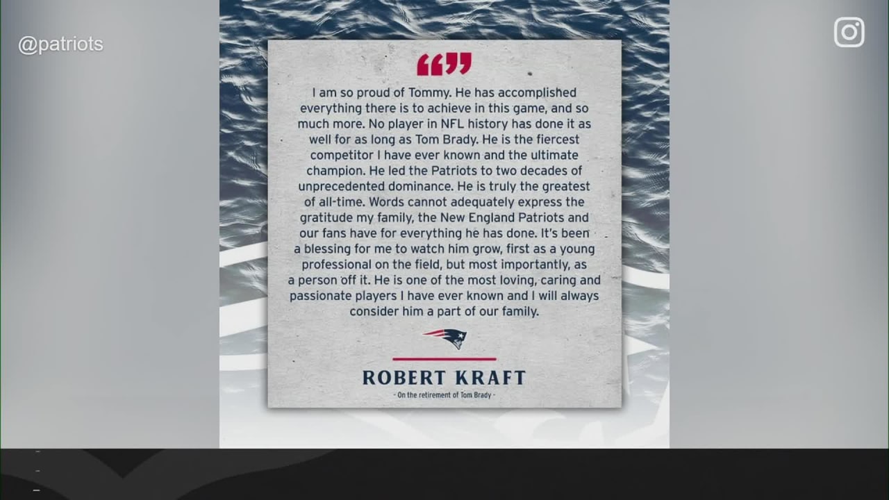 Robert Kraft wants Tom Brady to retire as member of Patriots: 'He always  has been and always will be a Patriot'