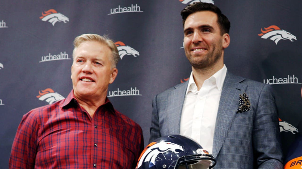 Denver Broncos General Manager John Elway Introduces Quarterback Joe Flacco