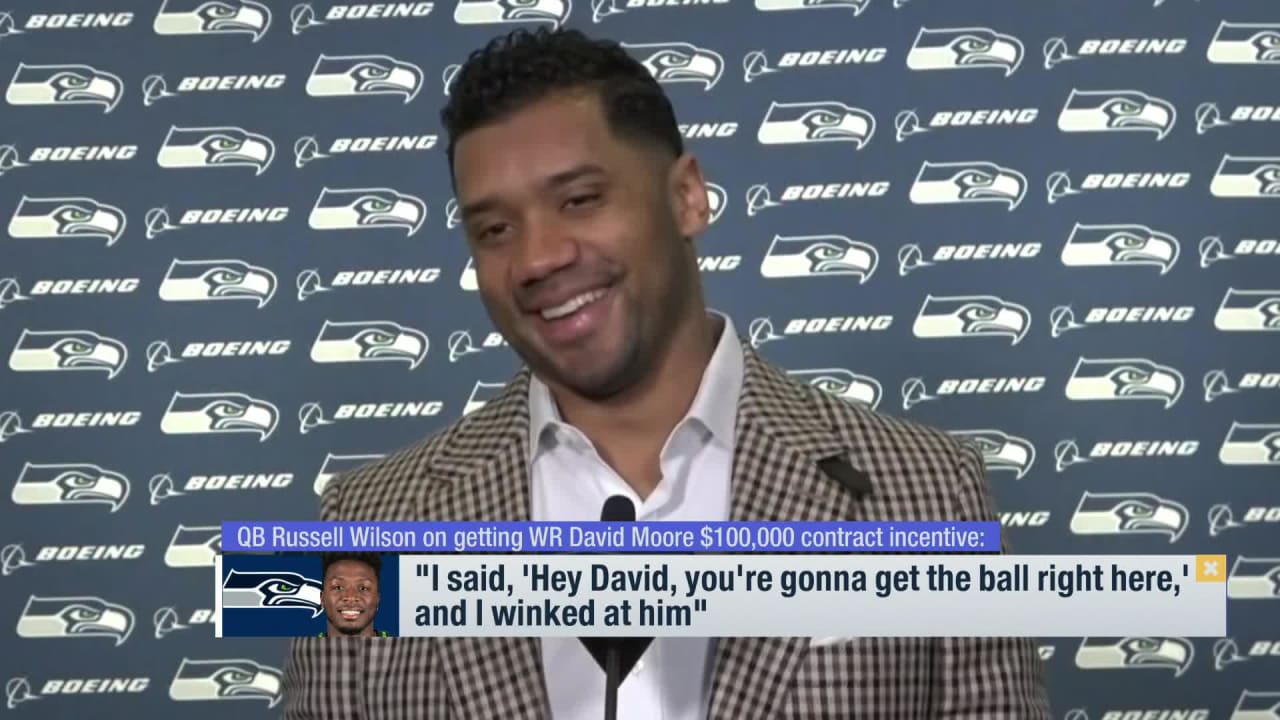 Seattle Seahawks QB Russell Wilson discusses helping WR David Moore hit ...