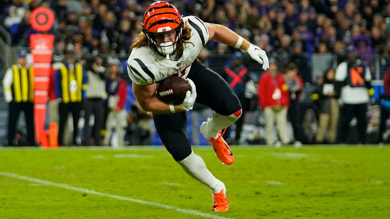 Cincinnati Bengals tight end Hayden Hurst (88) carries the ball during an  NFL football game against the Pittsburgh Steelers, Sunday, Sept. 11, 2022,  in Cincinnati. (AP Photo/Emilee Chinn Stock Photo - Alamy