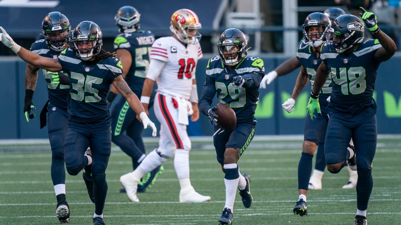 Seattle Seahawks safety D.J. Reed picks off former teammate San ...