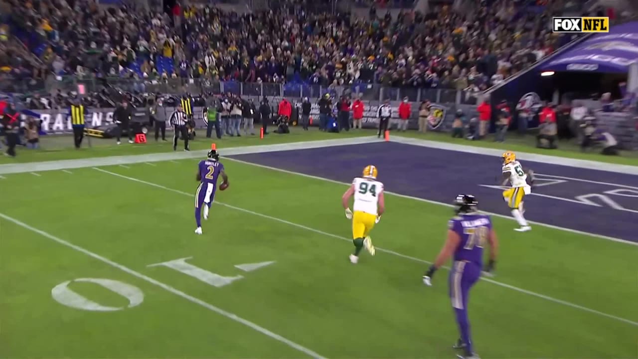 Baltimore Ravens quarterback Tyler Huntley wins race to pylon for 3 ...