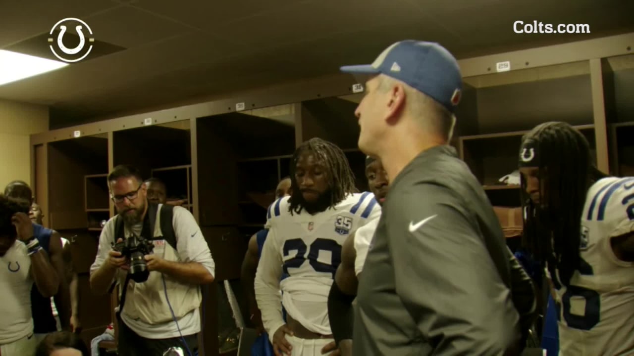 Indianapolis Colts head coach Frank Reich locker room speech