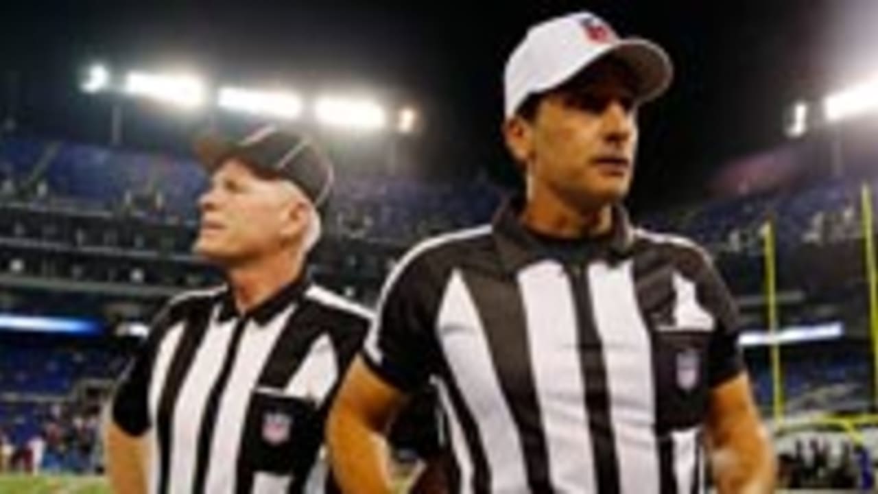 Referee Gene Steratore checks the replay of the Philadelphia