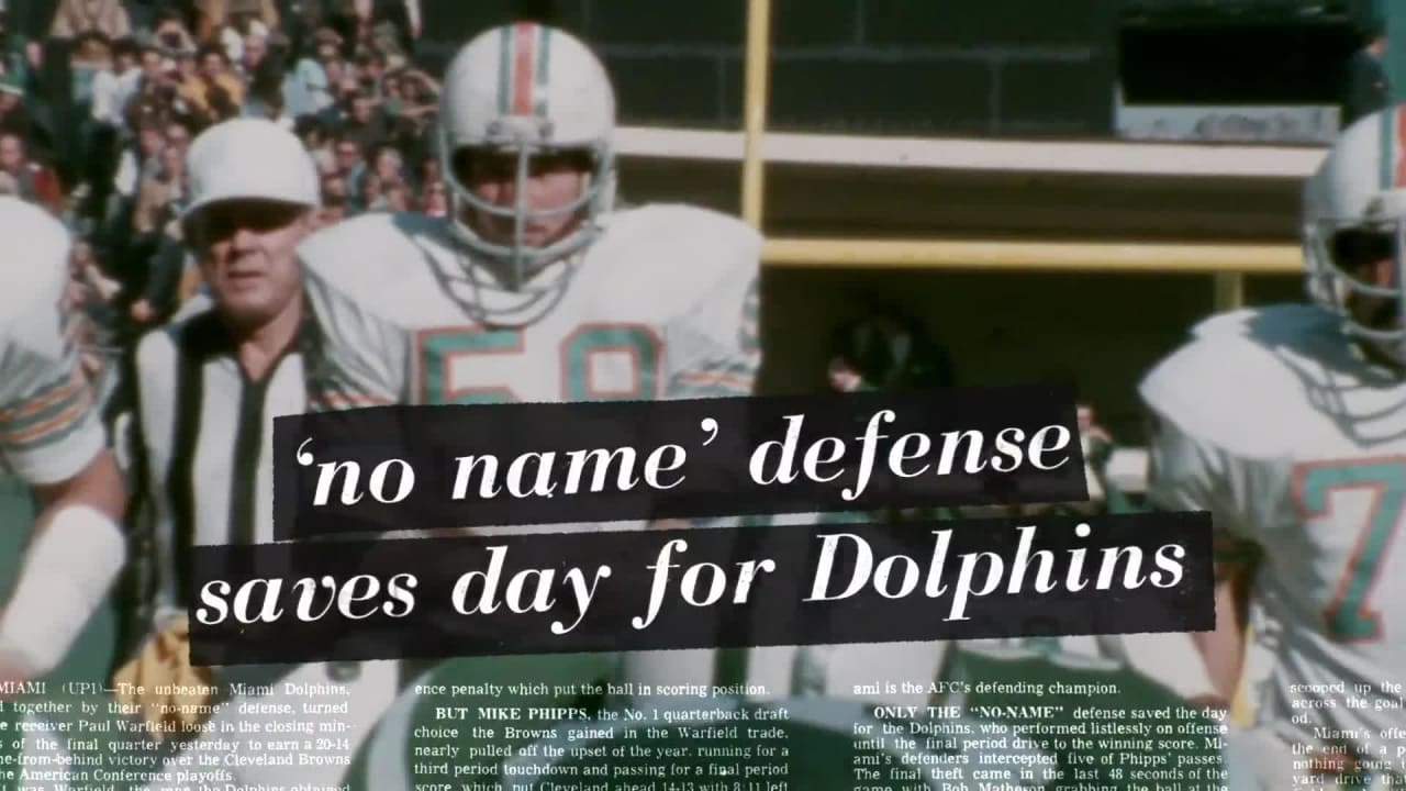 A Football Life': Unbeaten 1972 Miami Dolphins wore 'No Name Defense'  nickname with badge of honor