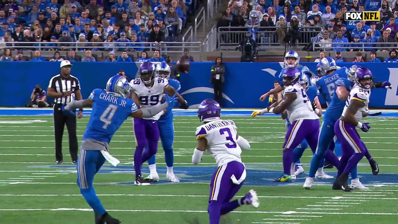 Detroit Lions quarterback Jared Goff's fourthdown pass to wide