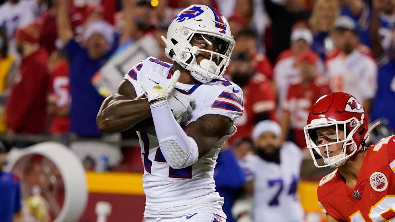 Buffalo Bills wide receiver Stefon Diggs torches the Kansas City Chiefs'  secondary with a double move on 61-yard deep bomb from Bills quarterback  Josh Allen