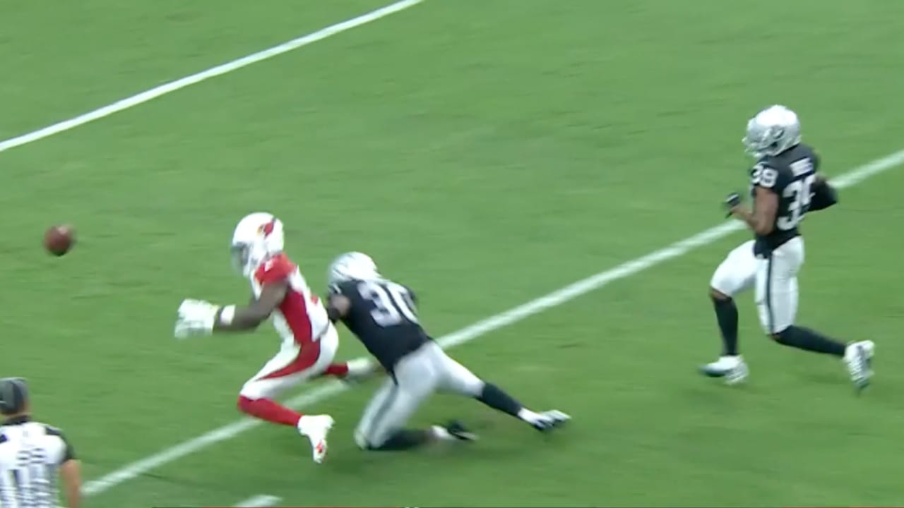 Las Vegas Raiders safety Duron Harmon's balljarring sideline hit