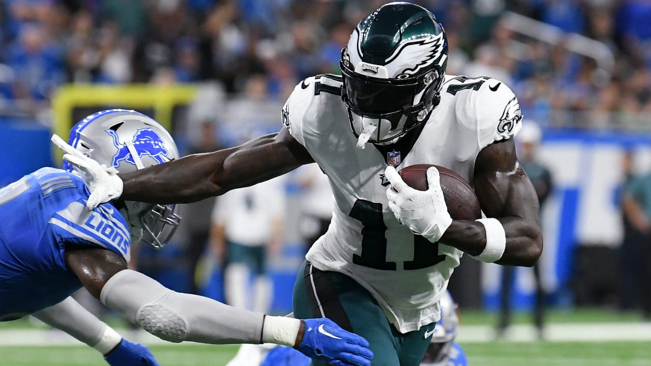 Philadelphia Eagles' A.J. Brown in action during an NFL football