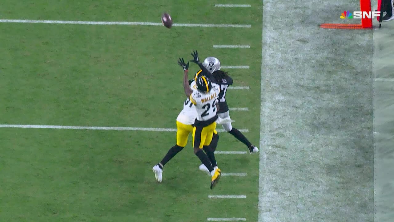 Pittsburgh Steelers cornerback Levi Wallace's second interception of game  ices Steelers 'Sunday Night Football' road win vs. Las Vegas Raiders