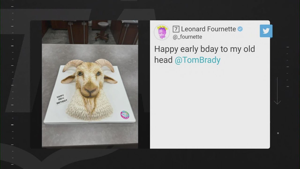 Tom Brady Gets a GOAT Cake from Teammate for His 45th Birthday