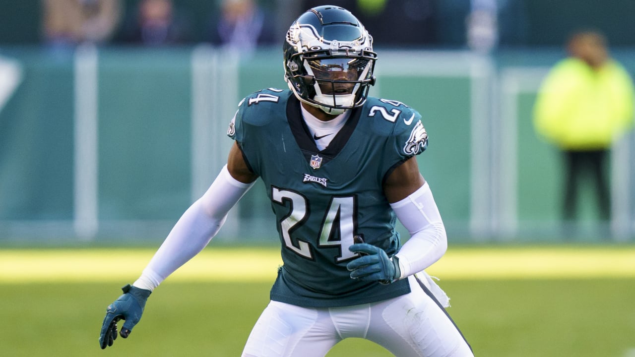 Philadelphia Eagles' James Bradberry reacts during an NFL