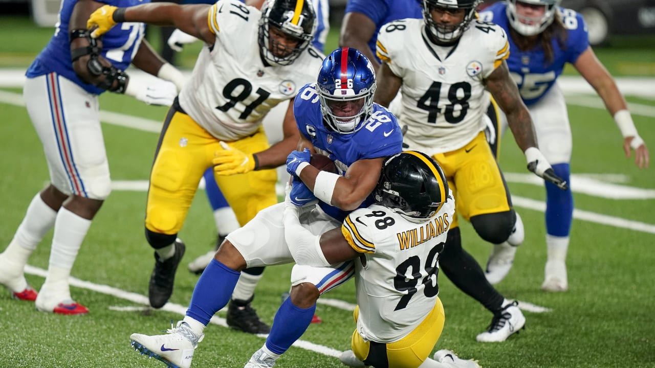 Giants RB Saquon Barkley stifled by Steelers D in 'MNF' loss