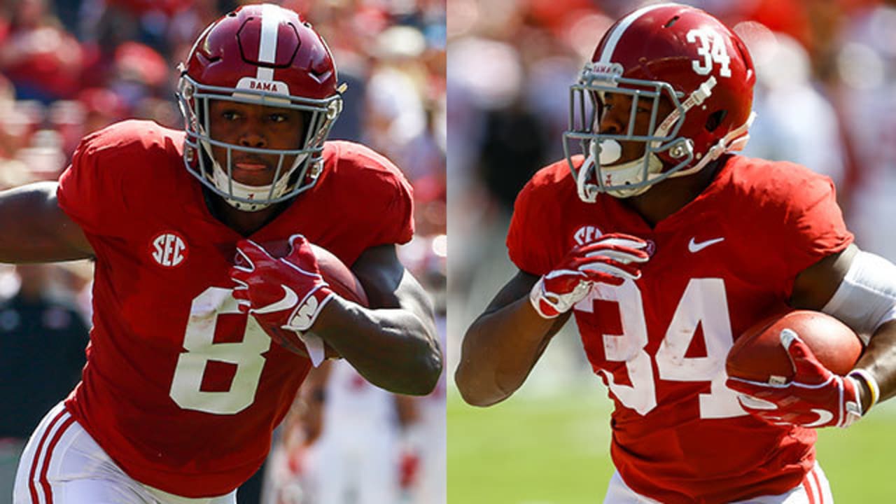 Tide RB tandem Damien Harris, Josh Jacobs share big stage at NFL Combine