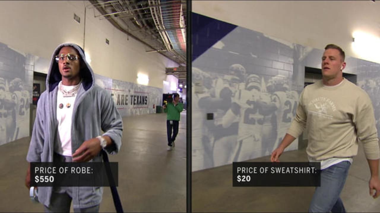 Comparing Watson's pregame outfit to Watt's