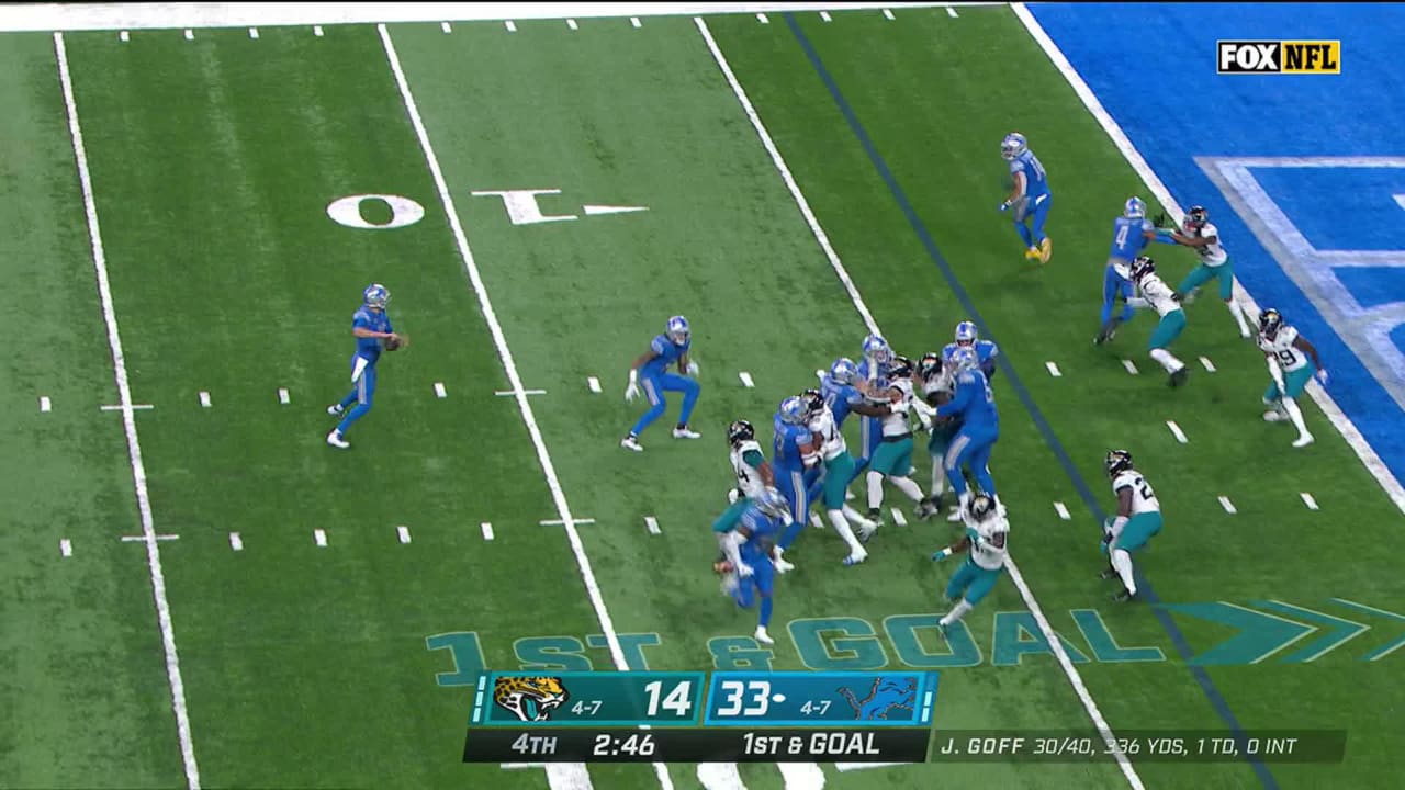 Detroit Lions wide receiver AmonRa St. Brown's 4yard TD marks wide
