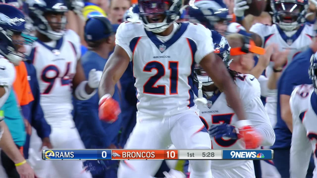 Denver Broncos running back Tony Jones Jr.'s TD run extends