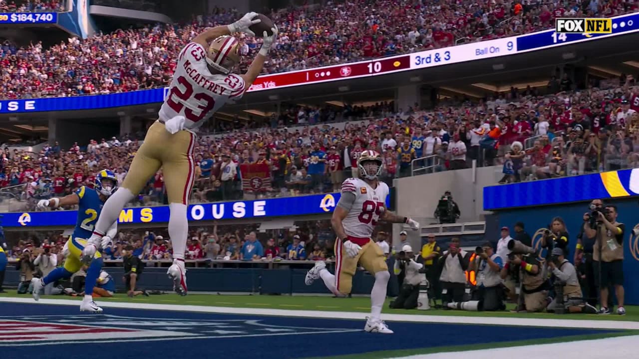 NFL on X: .@CMC_22 breaks @JerryRice's @49ers record with 13 straight games  with a touchdown! 