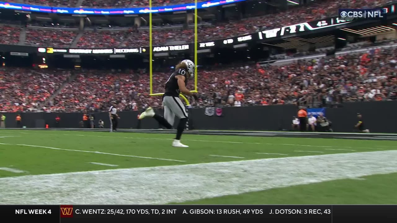 Wide receiver Mack Hollins prevents touchback, Las Vegas Raiders down ...