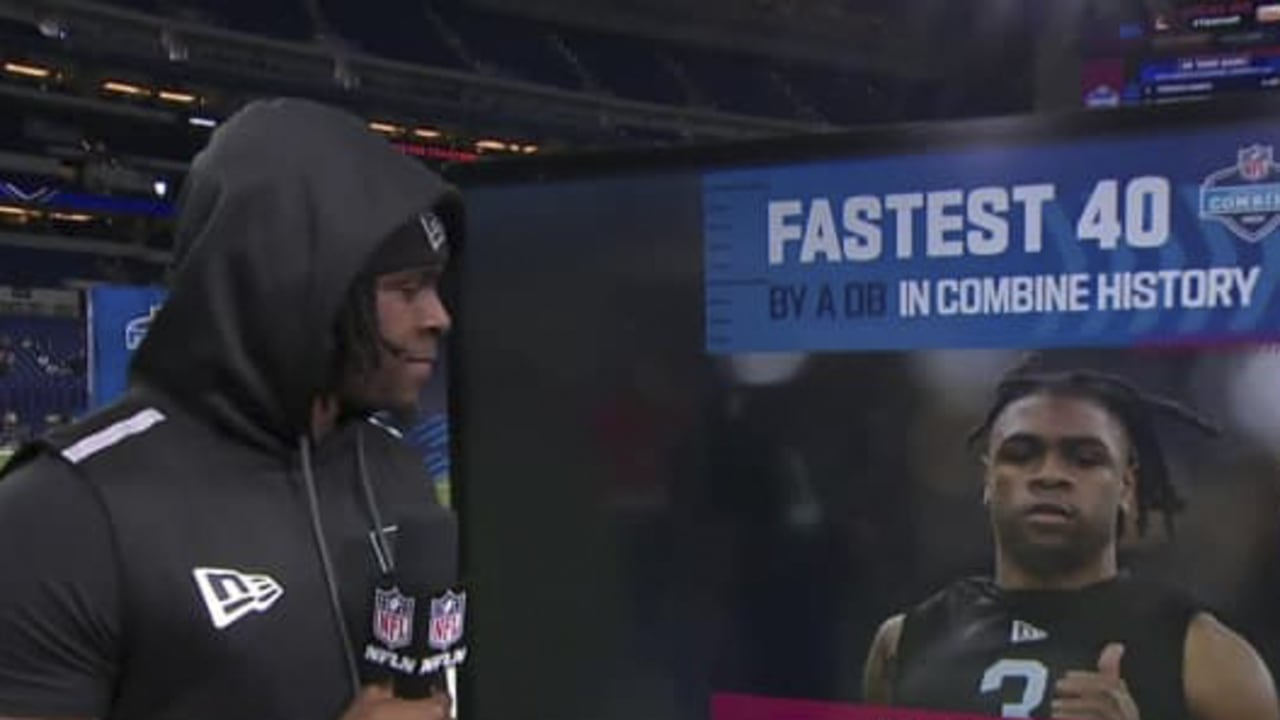 Kalon Barnes reacts to having the fastest 40 in combine history by a ...