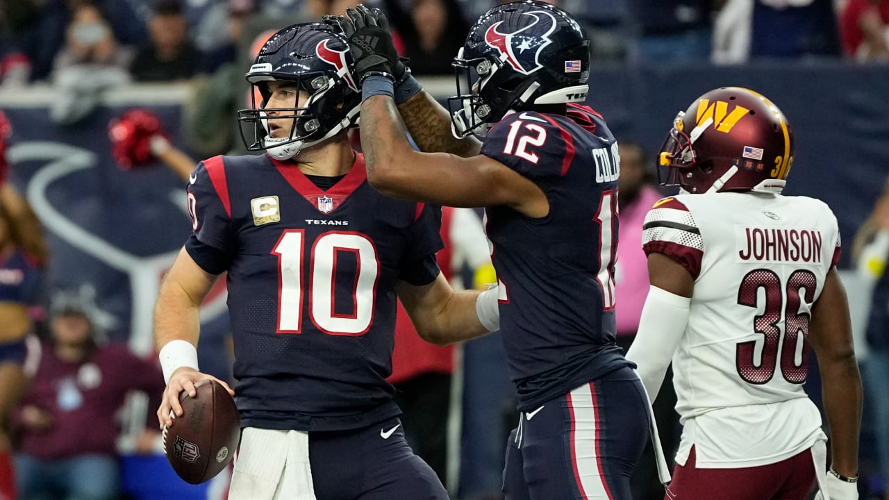 WATCH: Texans QB Davis Mills throws touchdown pass to RB Rex